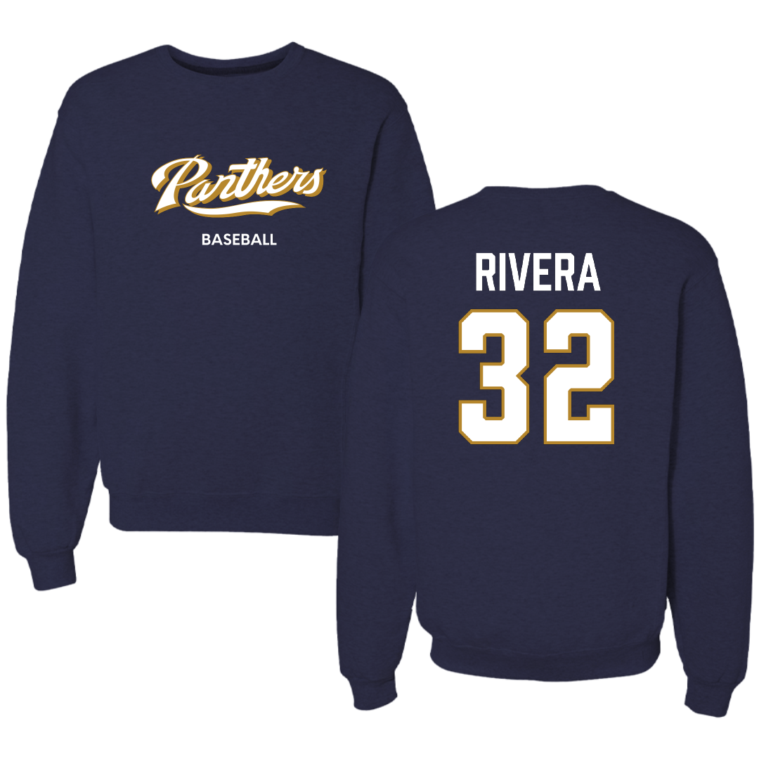 Florida International University Baseball Navy Panthers Crewneck - #32 Nelson Rivera
