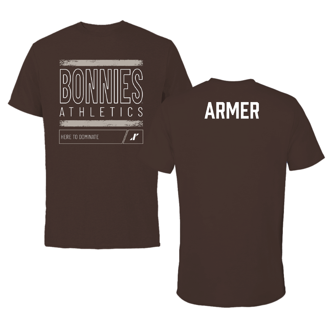 St. Bonaventure University TF and XC Brown Dominate Tee - Jake Armer