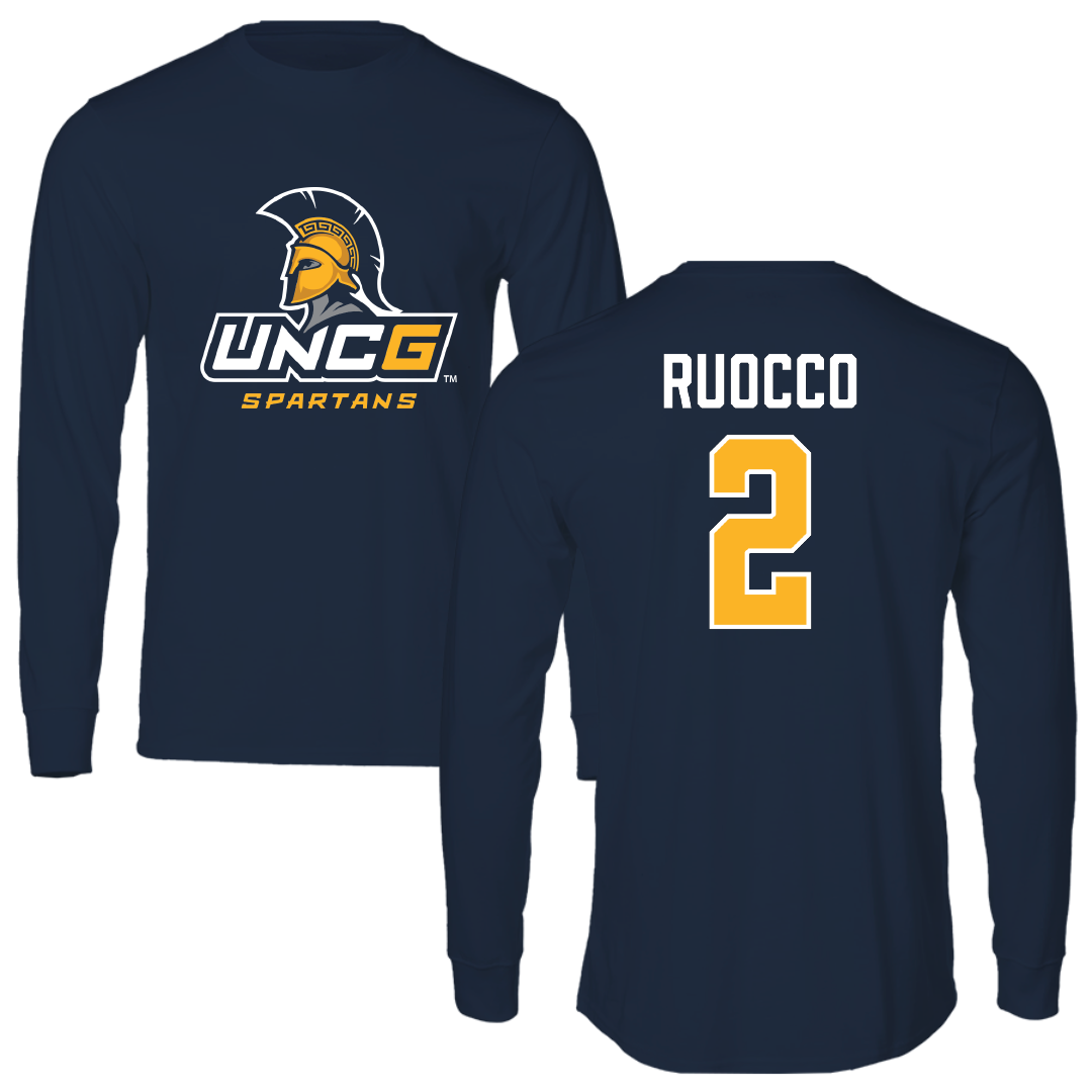 UNC Greensboro Baseball Navy Long Sleeve - #2 Anthony Ruocco