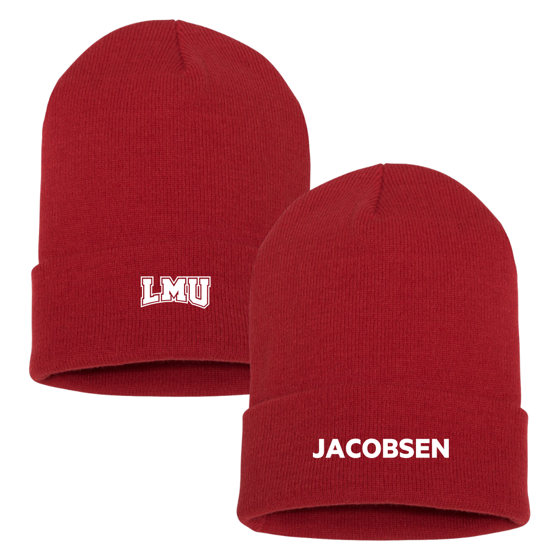 Loyola Marymount University Baseball Red Beanie - #8 Gavin Jacobsen