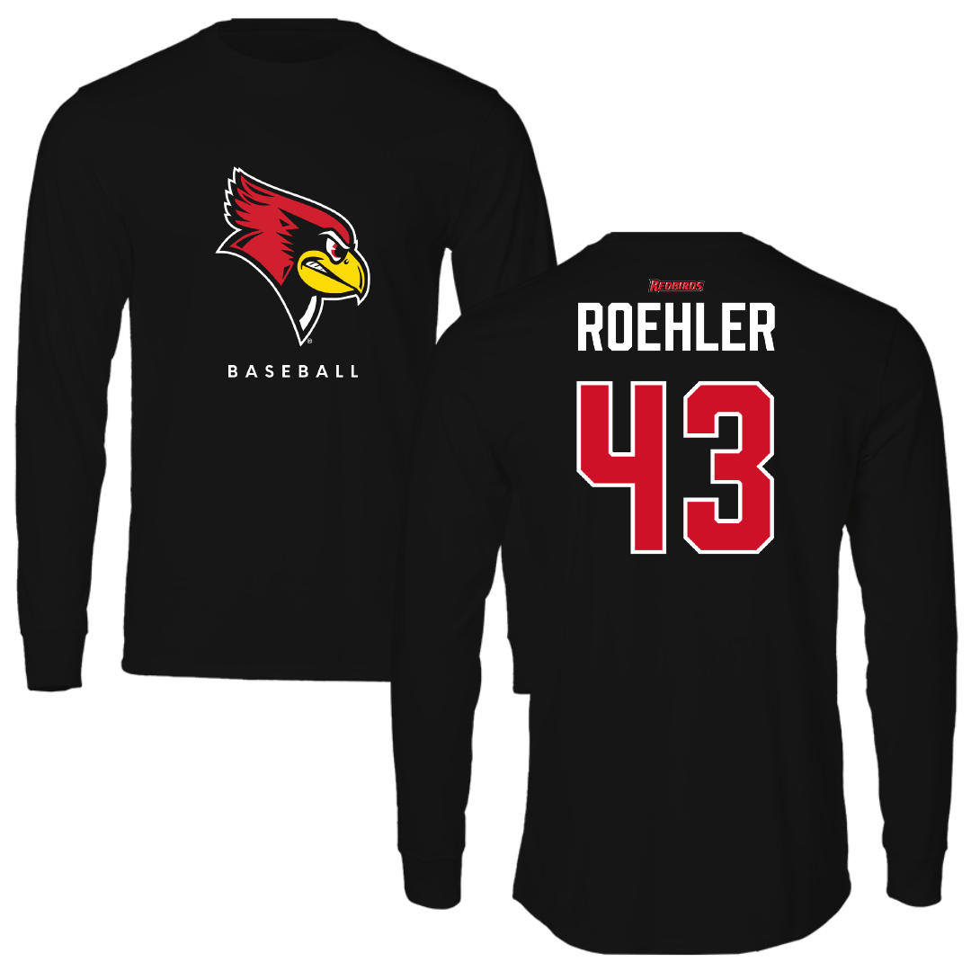Illinois State University Baseball Black Mascot Performance Long Sleeve - #43 Trenton Roehler