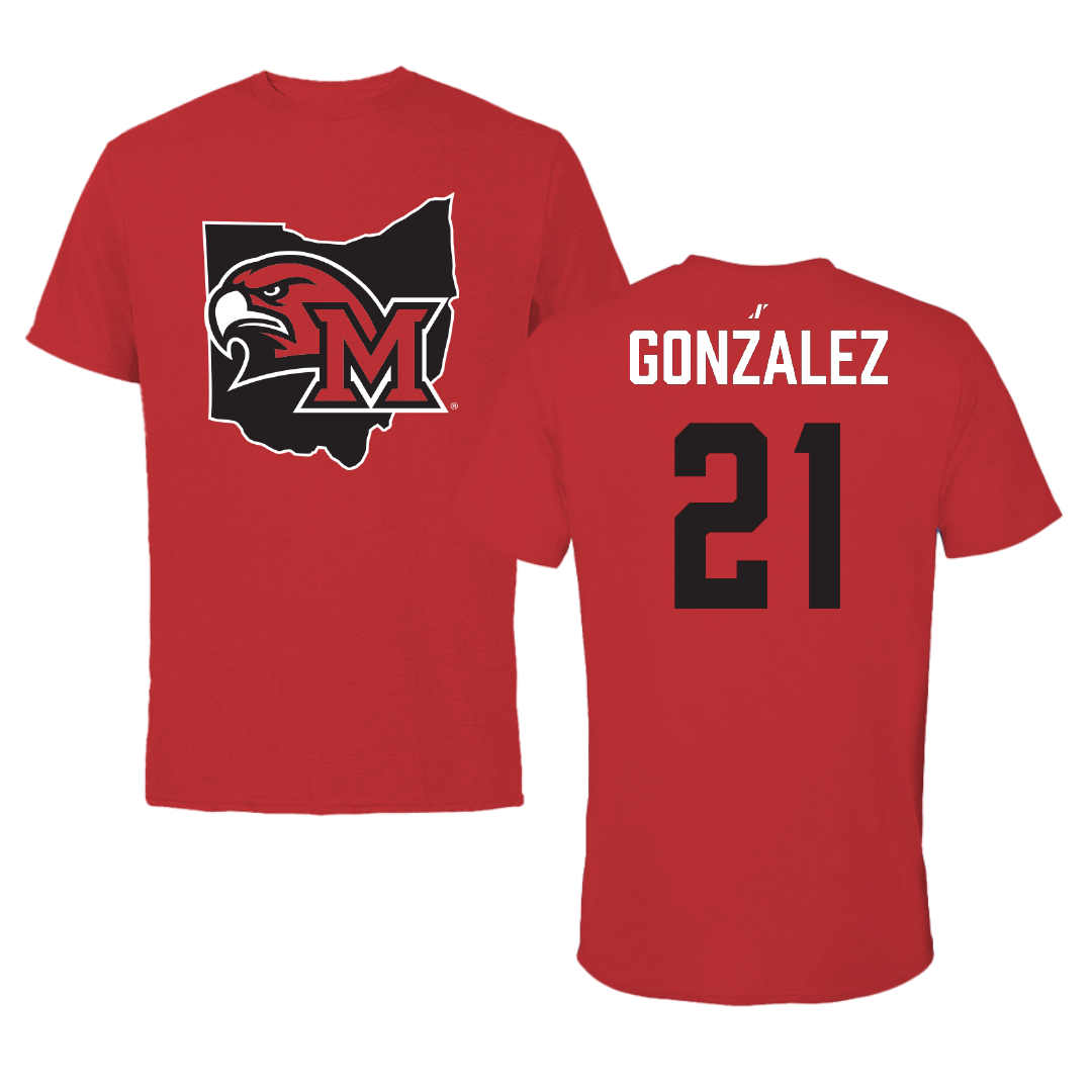Miami University (Ohio) Baseball Red State Performance Tee - #21 Ignacio Gonzalez