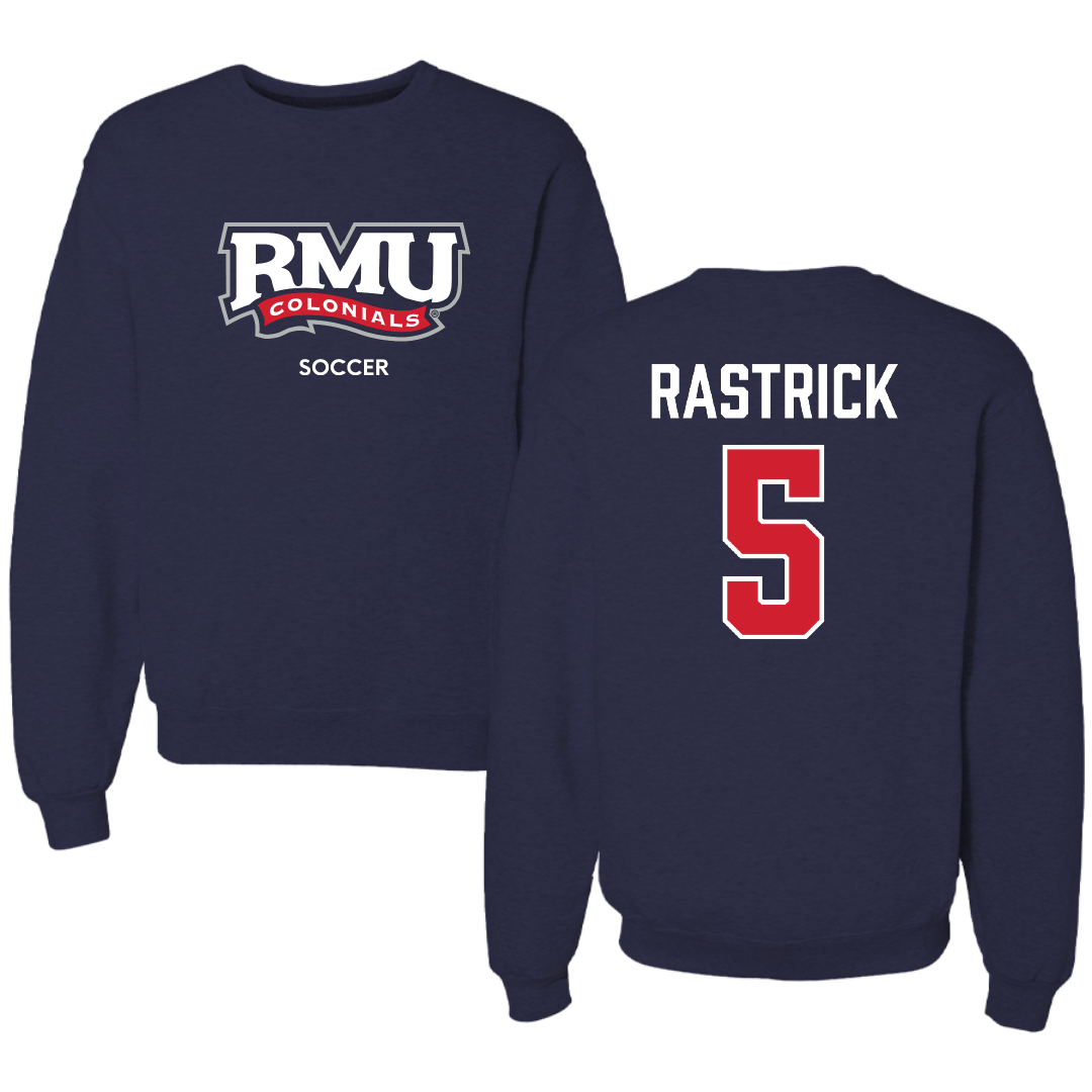 Robert Morris University Soccer (M) Navy RMU Crewneck - #5 Noah Rastrick