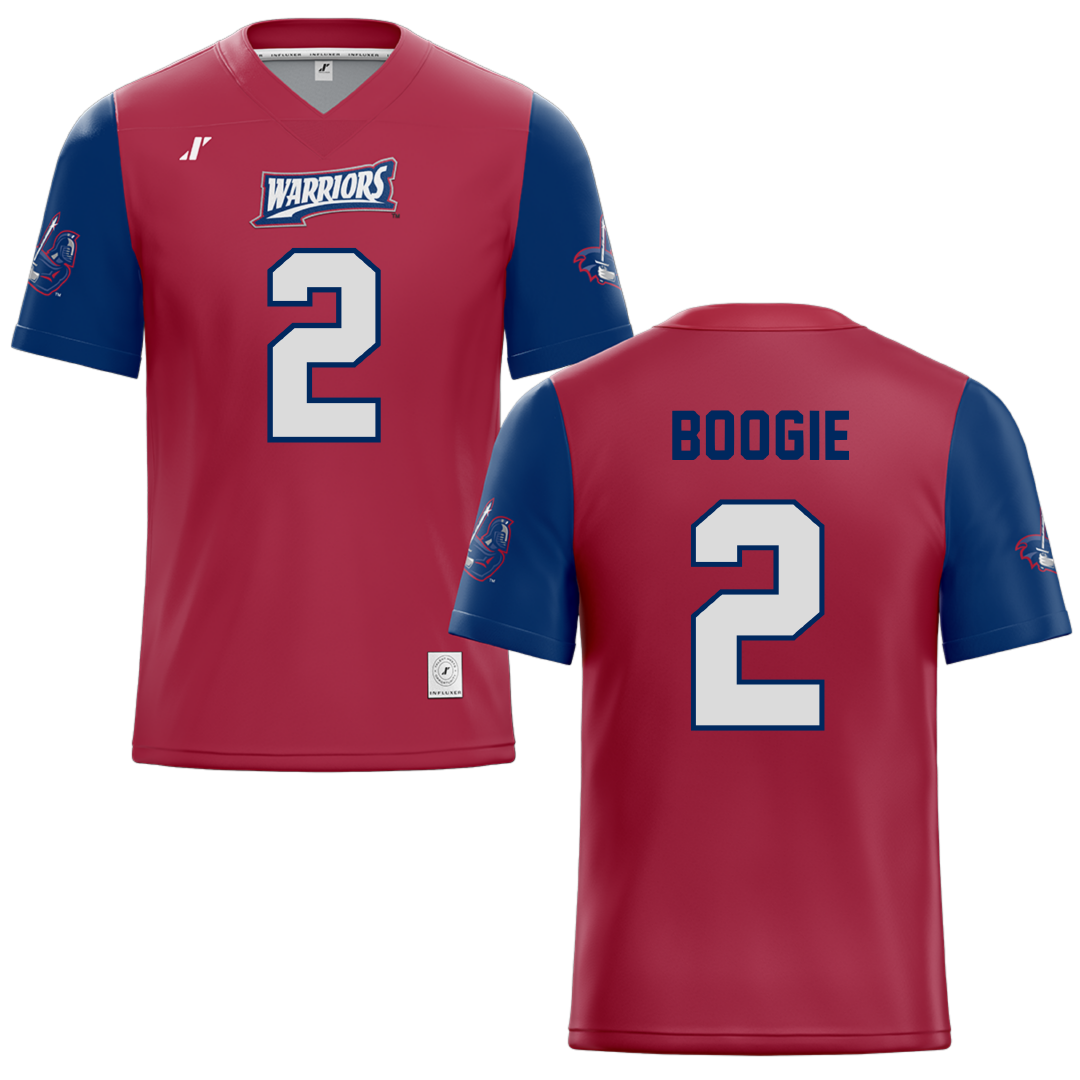 Sterling College Red Football Jersey - #2 Charles Boogie