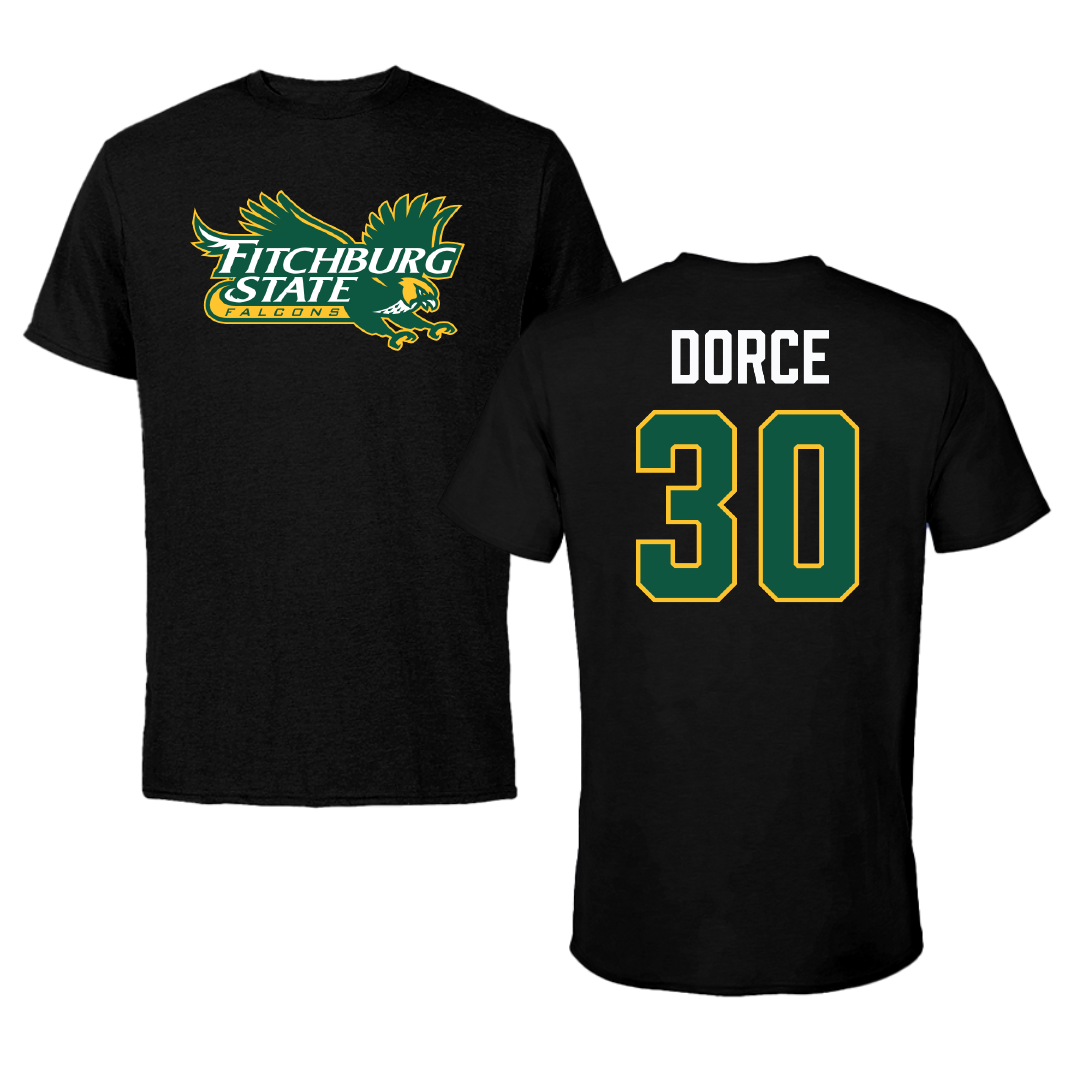 Fitchburg State University Football Black Performance Tee - #30 Guymonley Dorce