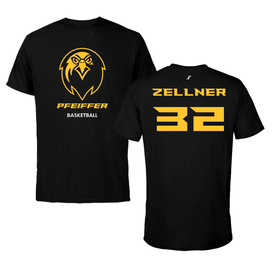 Pfeiffer University Basketball (M) Black Tee - #32 Jatavion Zellner