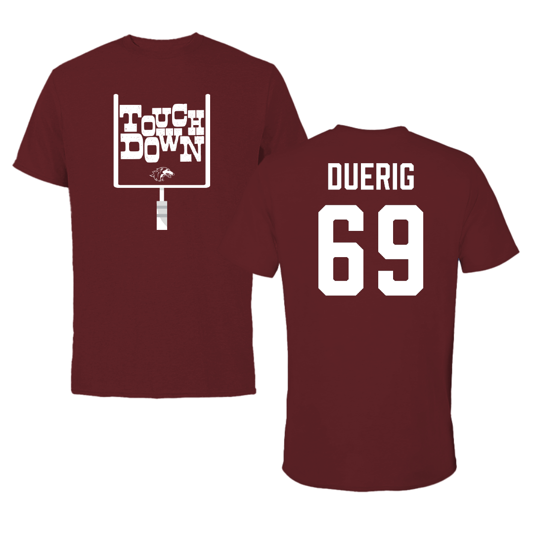 Southern Illinois University at Carbondale Football Maroon Touchdown Performance Tee - #69 Aidan Duerig