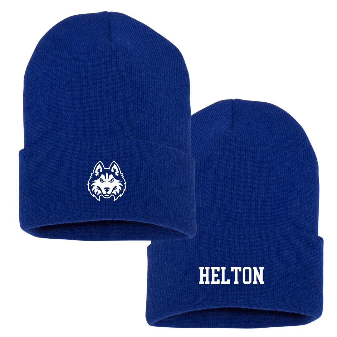 Houston Christian University Baseball Blue Beanie - #44 Harrison Helton