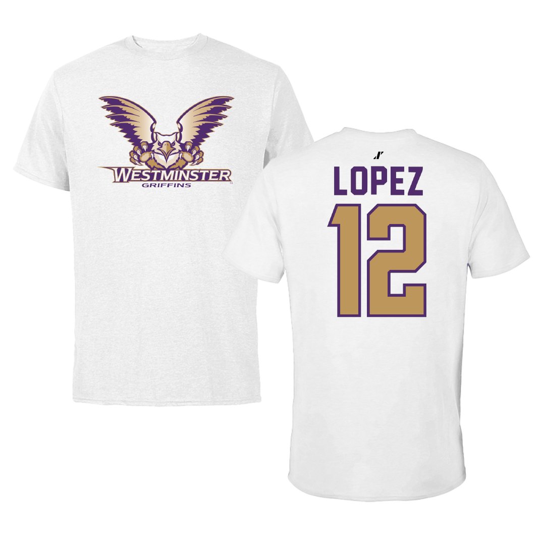 Westminster University (Utah) Lacrosse White Performance Tee - #12 Isabella Lopez