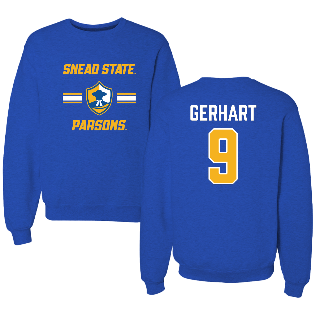 Snead State Community College Baseball Blue General Crewneck - #9 Blaze Gerhart