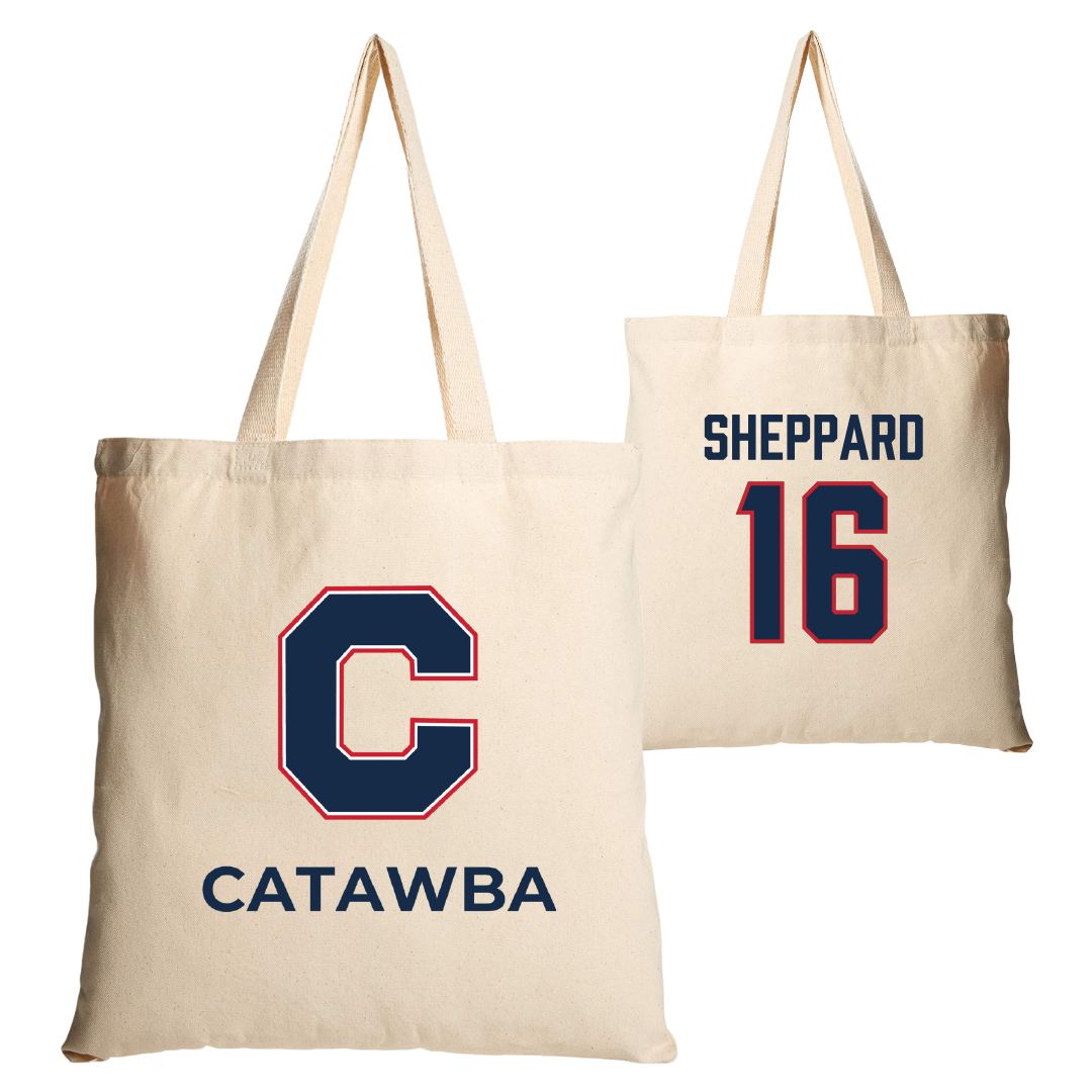 Catawba College Football Tan Canvas Tote Bag - #16 Hunter Sheppard