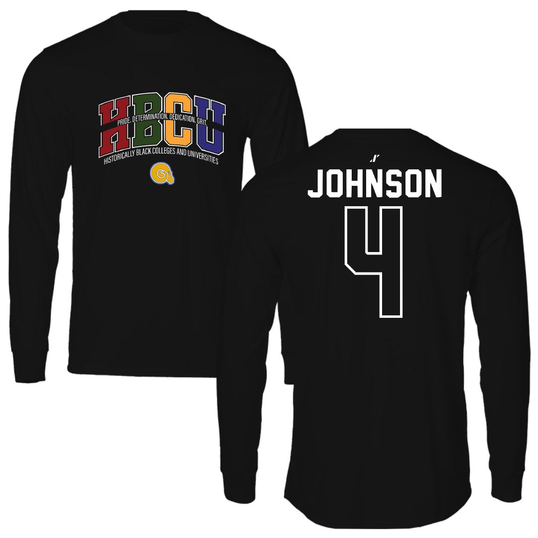 Albany State University Basketball Black HBCU Long Sleeve - #4 Kj Johnson