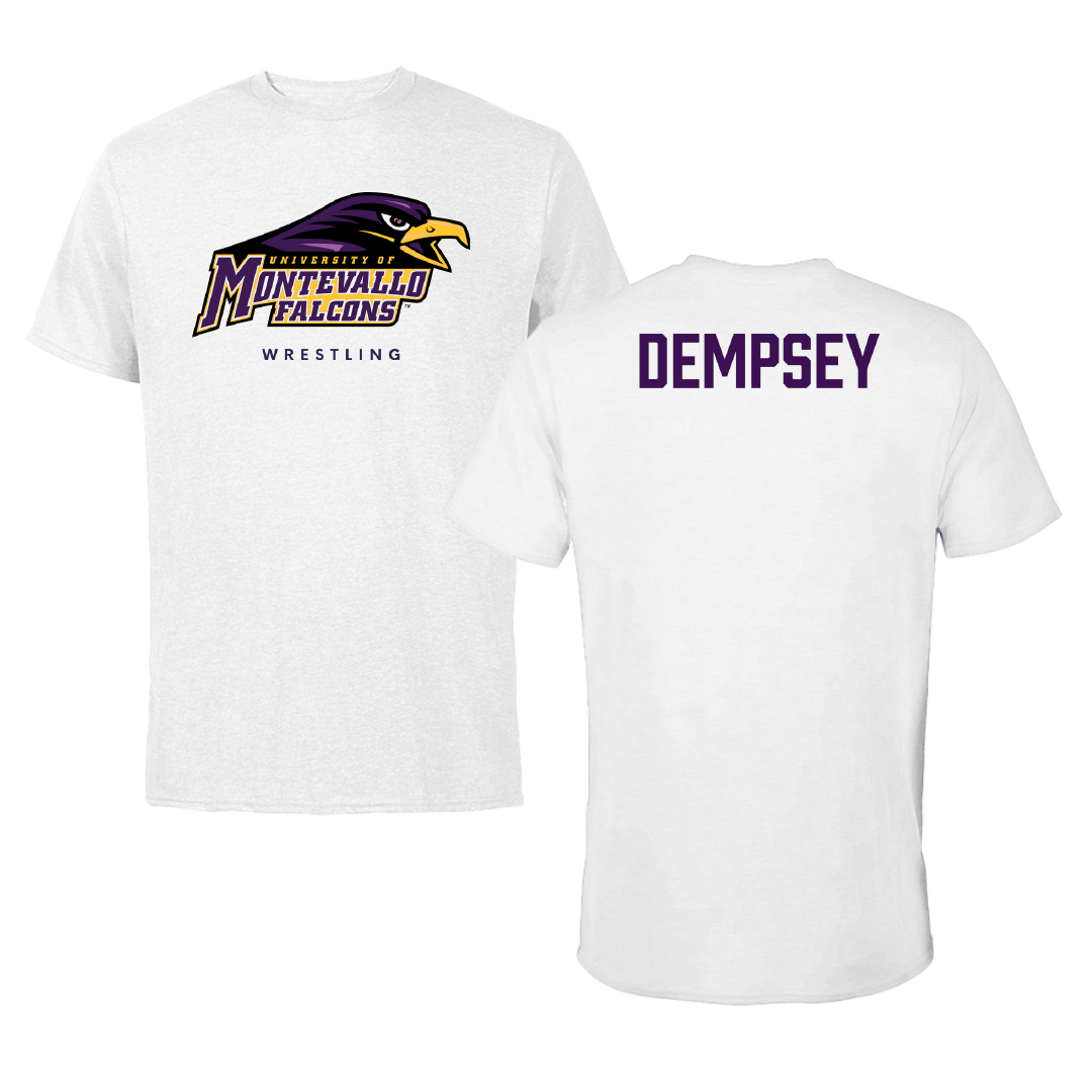 University of Montevallo Wrestling (M) White Tee - Nick Dempsey
