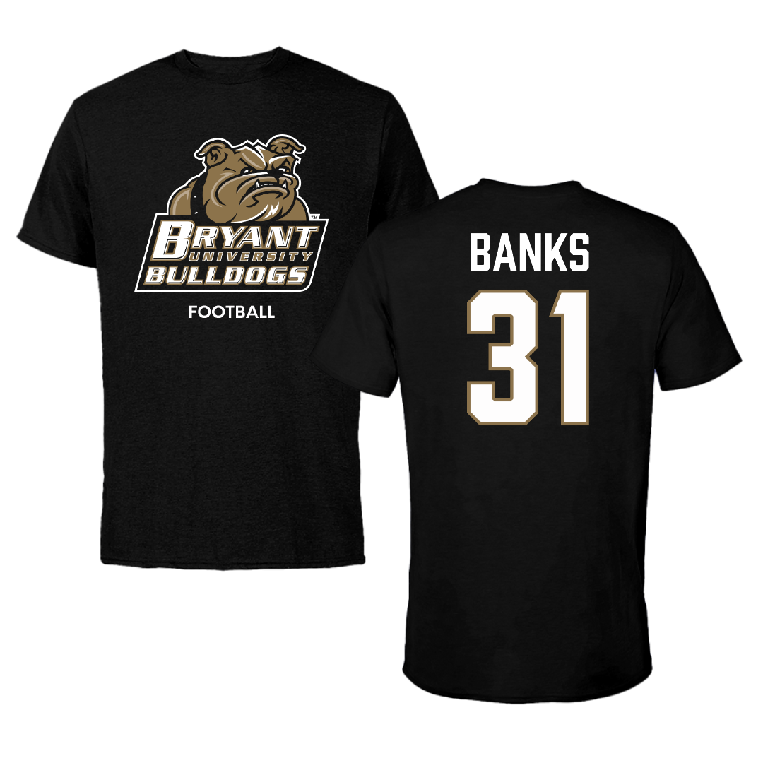 Bryant University Football Black Performance Tee - #31 Devon Banks