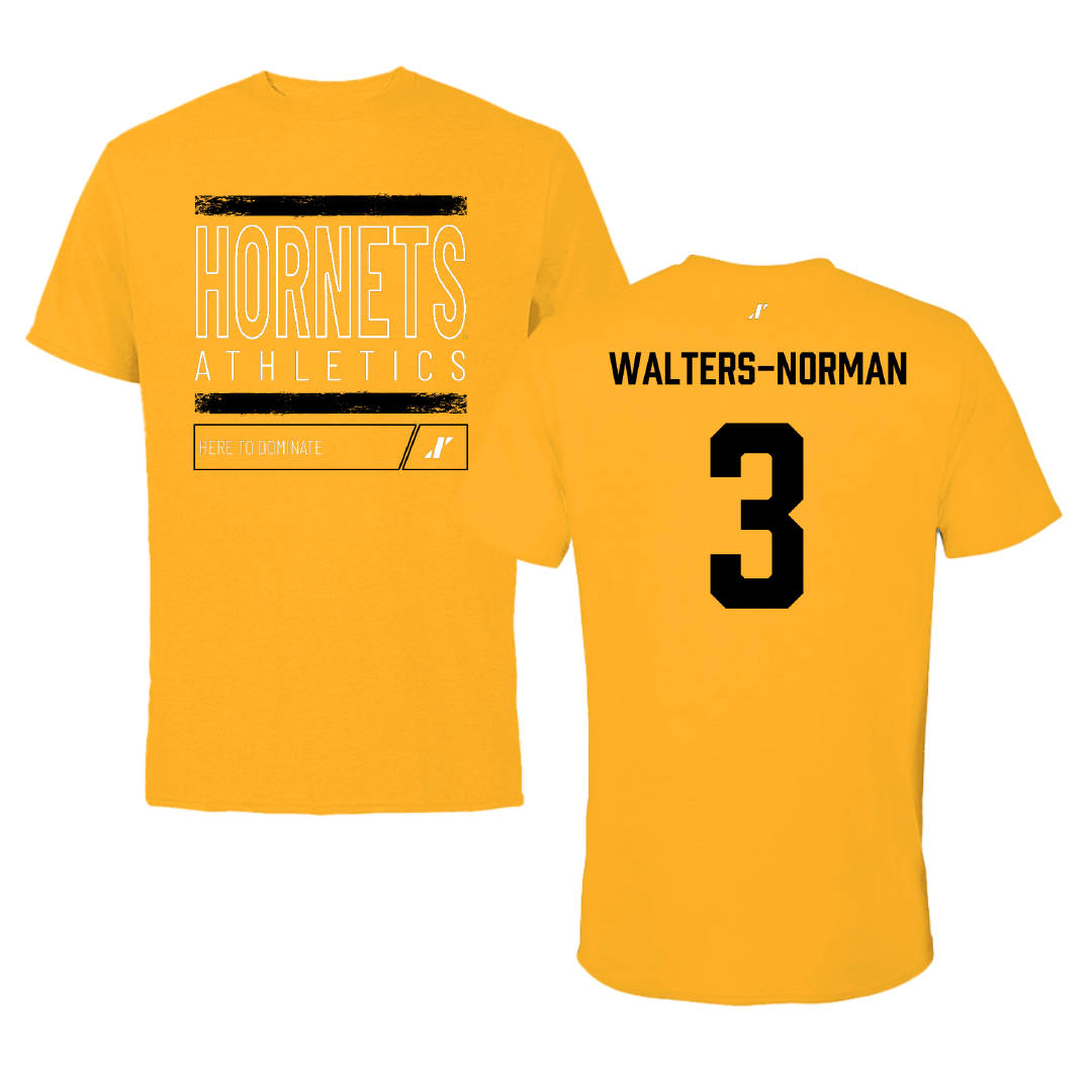 Alabama State University Basketball (W) Gold Dominate Tee - #3 Takya Walters-Norman