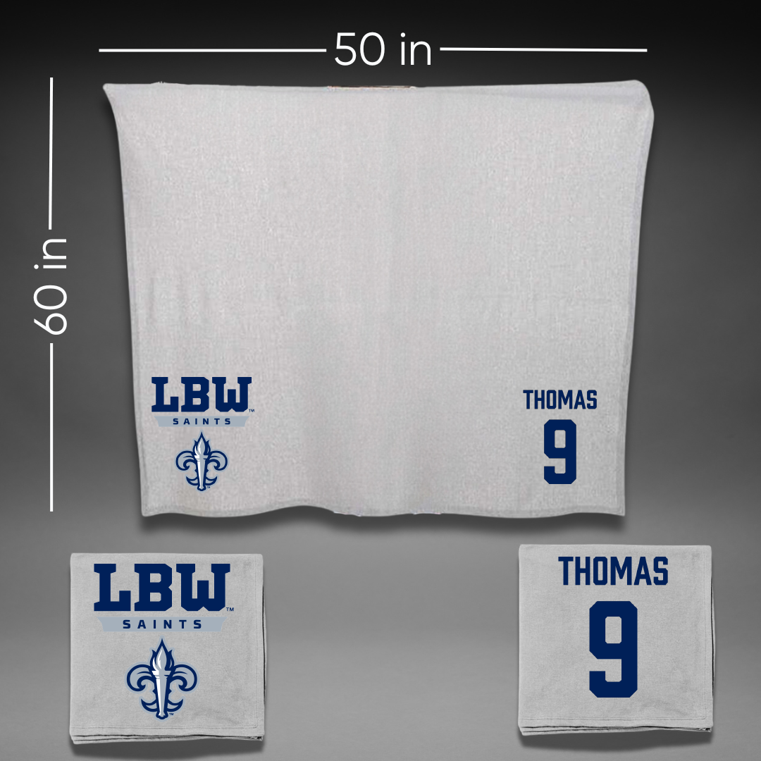 Lurleen B. Wallace Community College Baseball Gray Blanket - #9 William Thomas