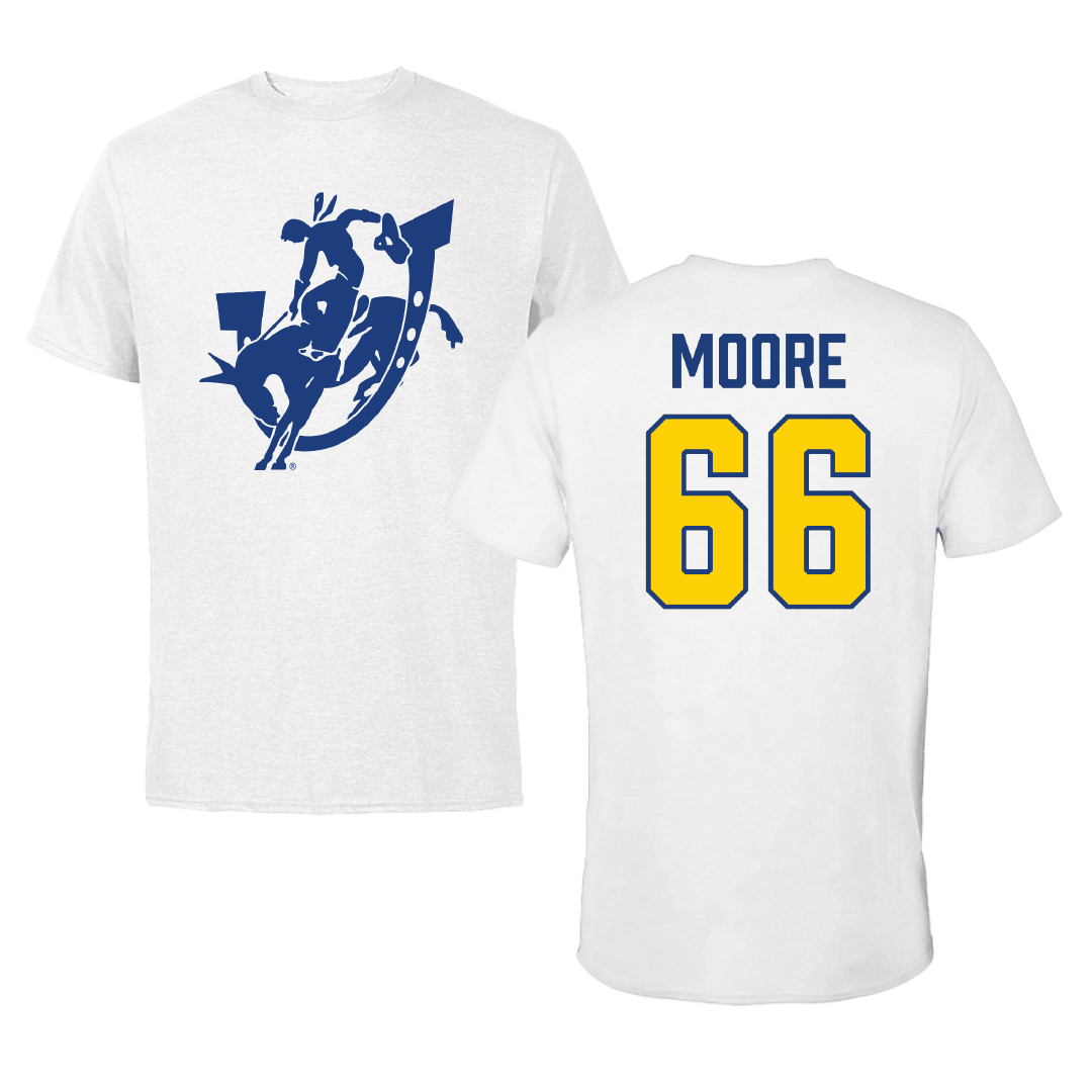 Southern Arkansas University Football White Performance Tee - #66 Jacob Moore
