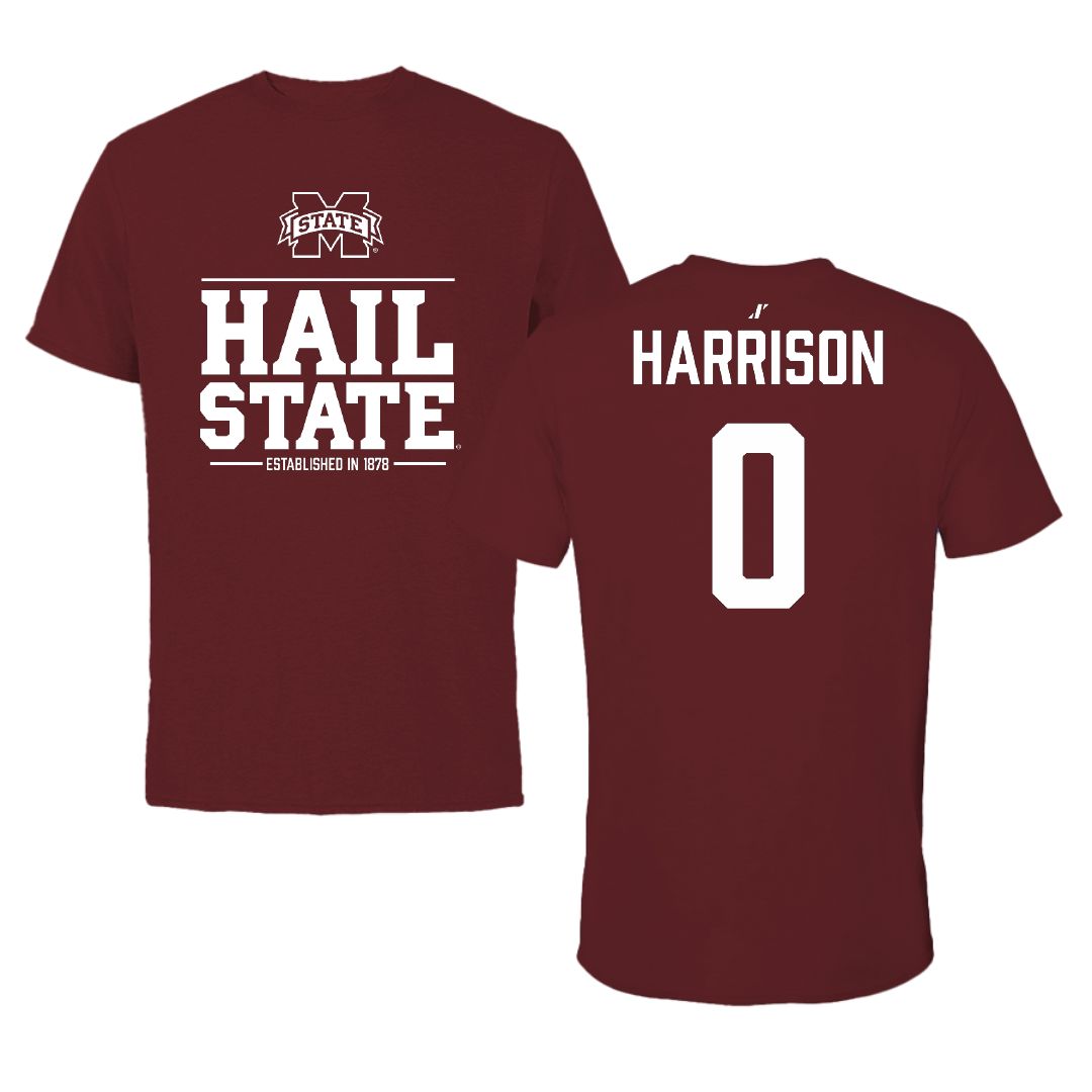 Mississippi State University Soccer Maroon General Performance Tee - #0 Jenny Harrison