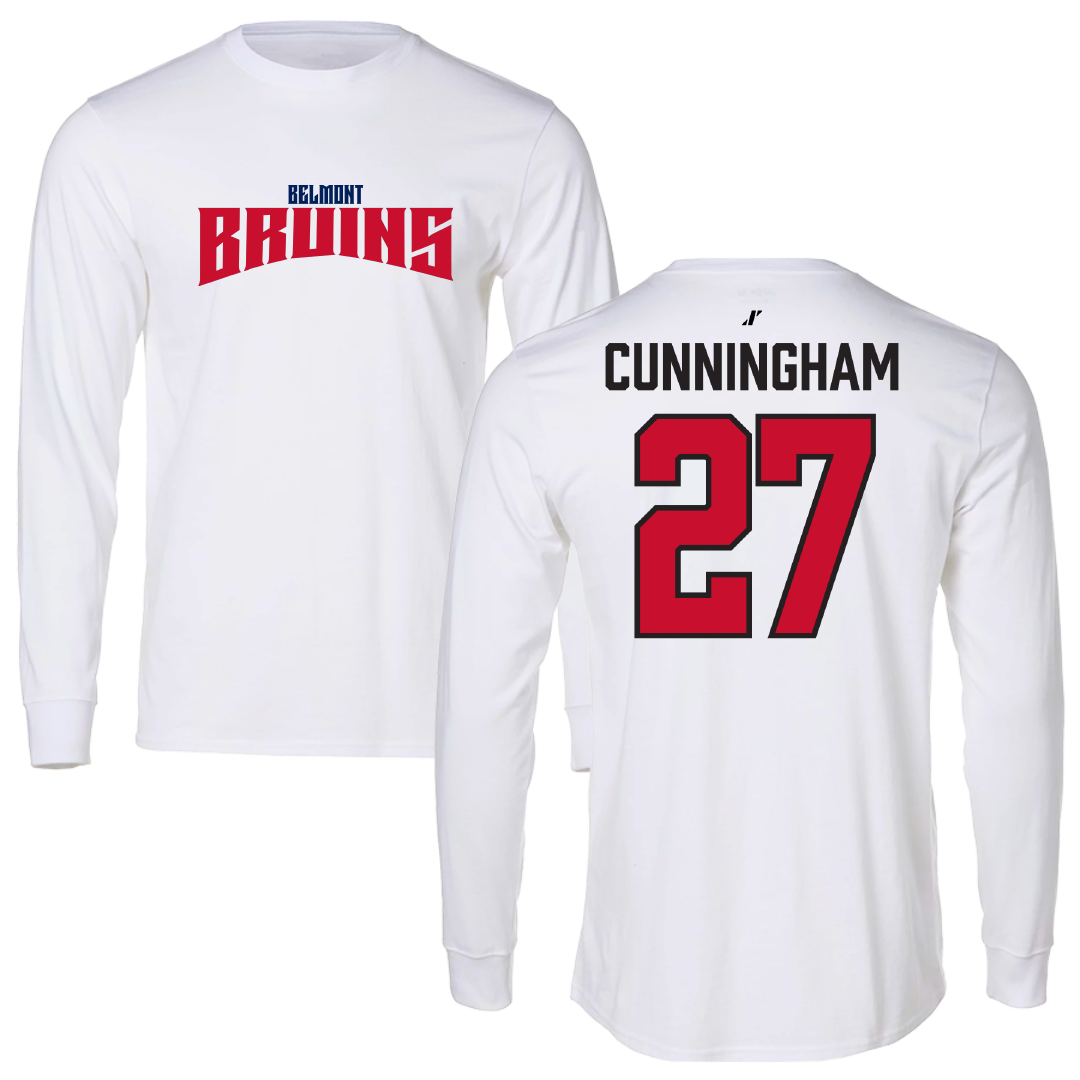 Belmont University Softball White Classic Performance Long Sleeve - #27 Kylie Cunningham