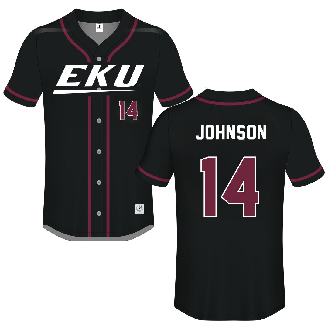 Eastern Kentucky University Black Button-Down Jersey - #14 Calvin Johnson