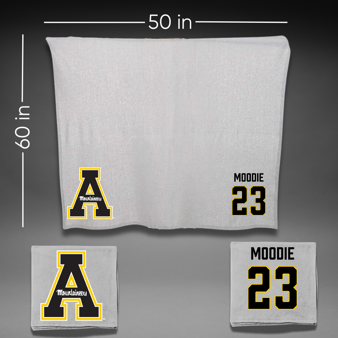 Appalachian State University Basketball Gray Blanket - #23 Chad Moodie