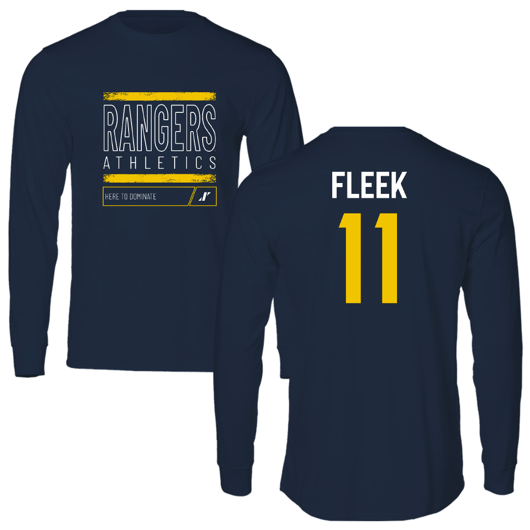Regis University (Colorado) Baseball Navy Dominate Performance Long Sleeve - #11 Linus Fleek