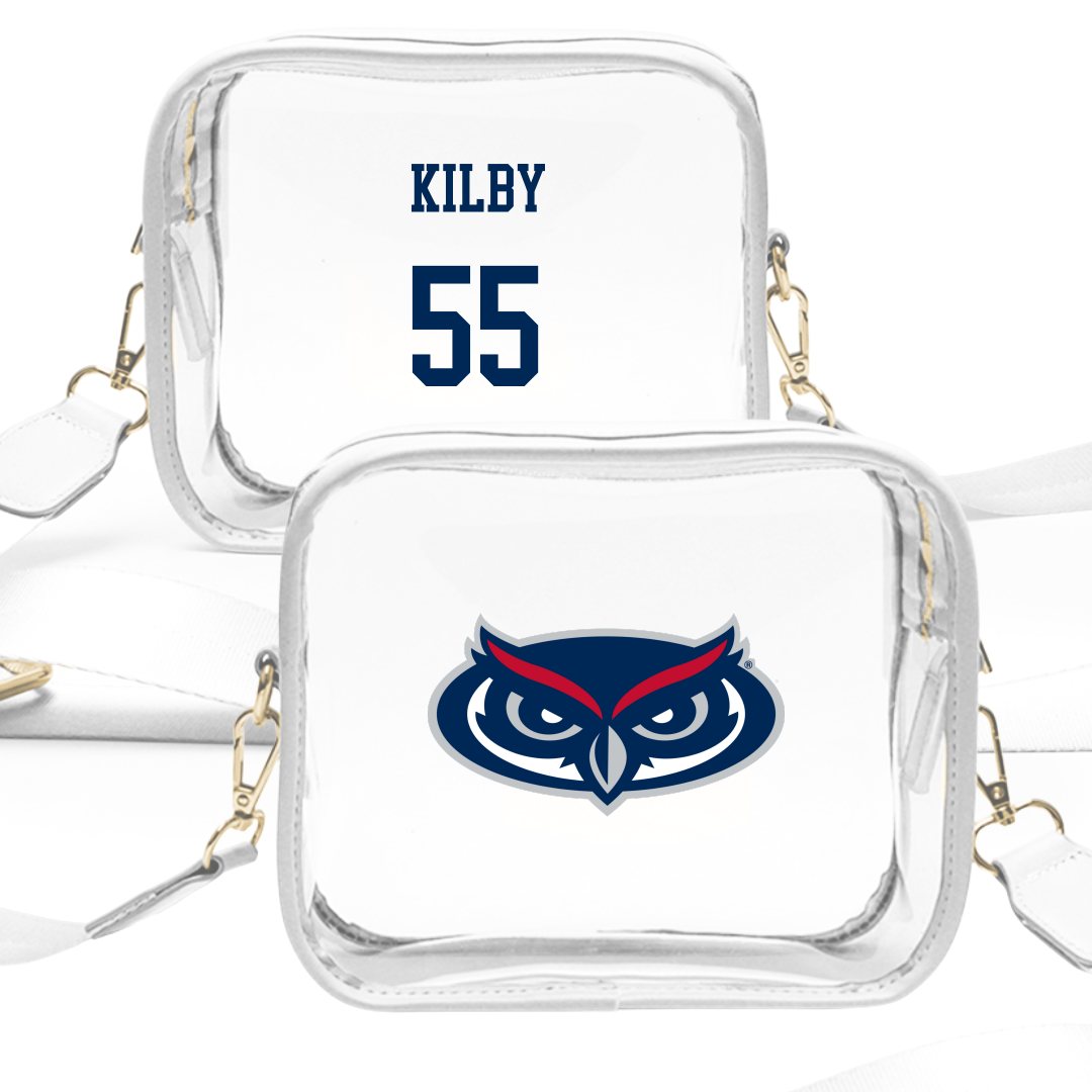 Florida Atlantic University Baseball White Clear Stadium Bag - #55 Zach Kilby