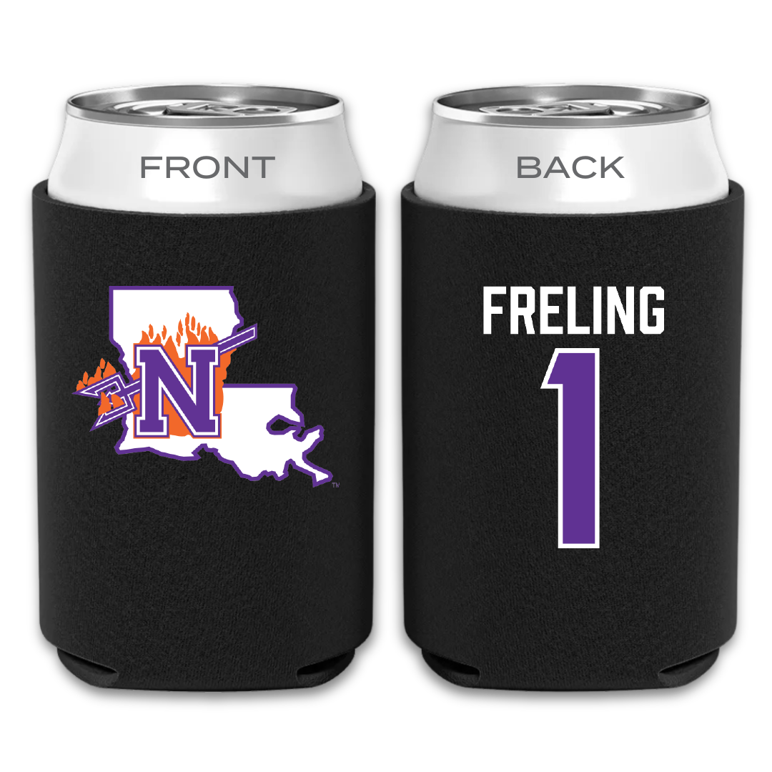 Northwestern State University Volleyball Black Can Cooler - #1 Lorelei Freling