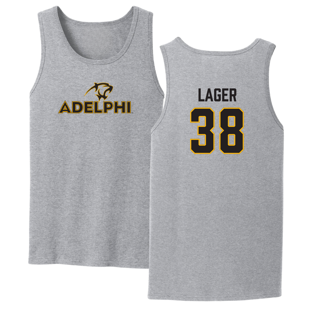 Adelphi University Soccer Sport Gray Tank Top - #38 Ethan Lager
