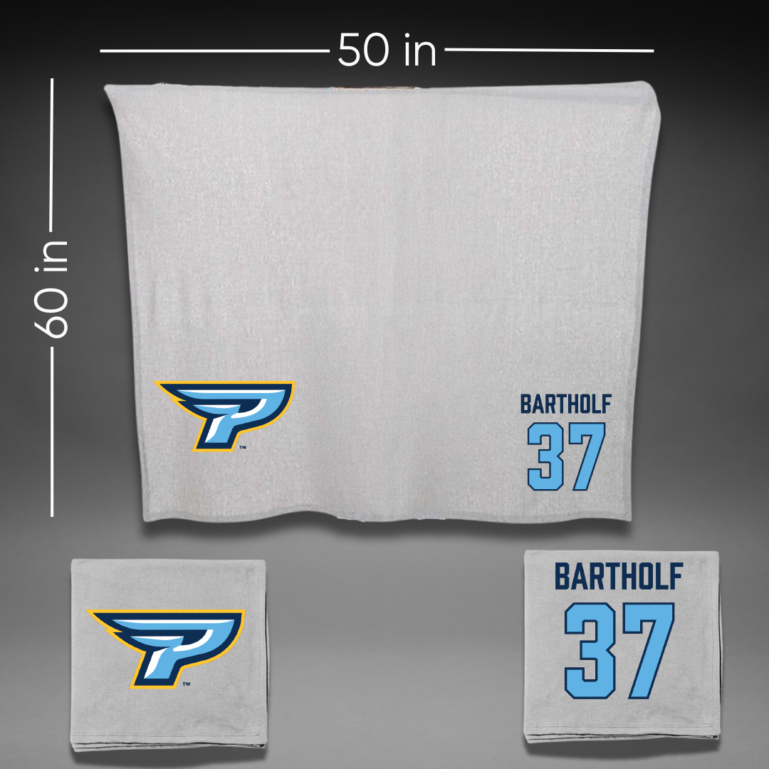 Point University Baseball Gray Blanket - #37 Bradley Bartholf