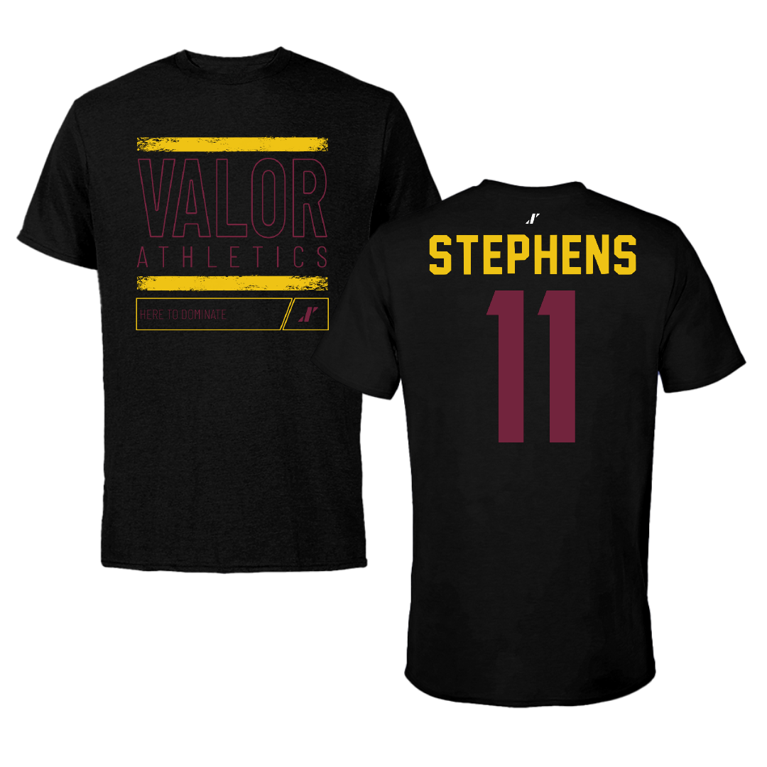 Evangel University Football Black Dominate Performance Tee - #11 Talon Stephens