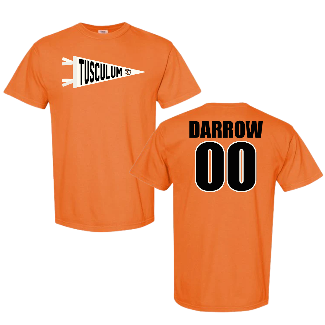 Tusculum University Softball Orange Pennant Comfort Colors Tee - #00 Kylie Darrow