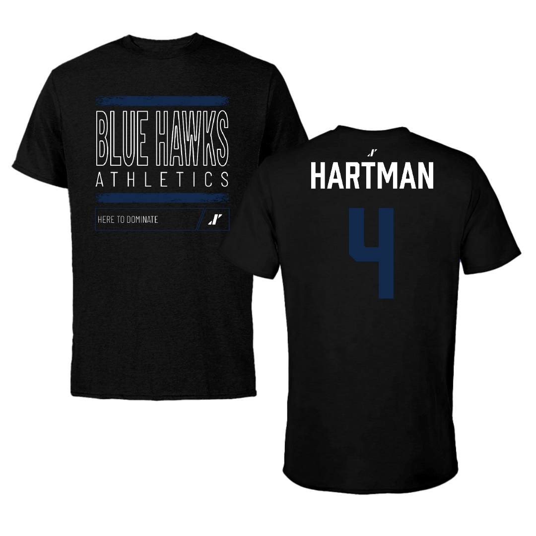 Dickinson State University Football Black Dominate Performance Tee - #4 Jack Hartman