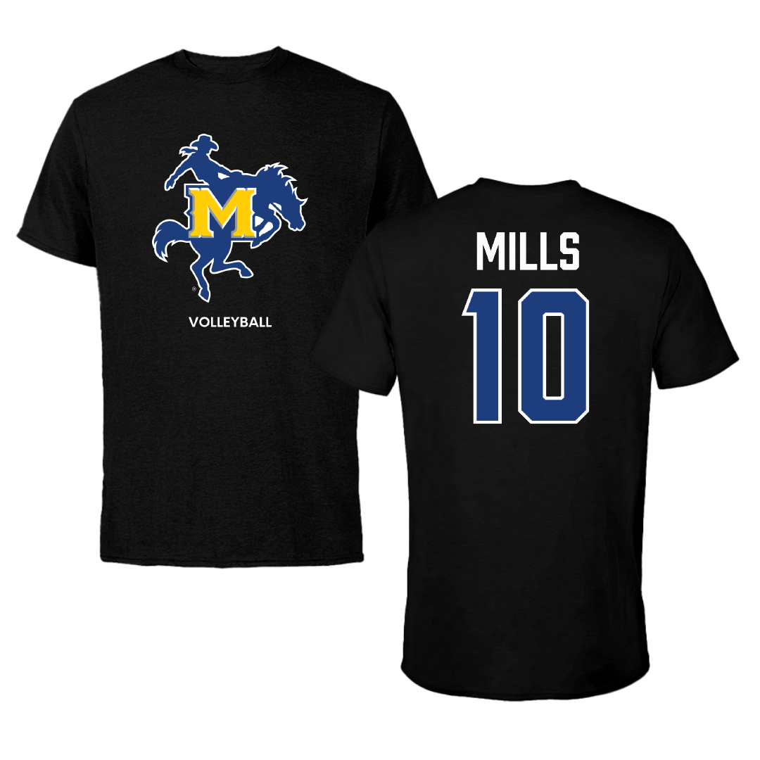McNeese State University Volleyball (W) Black Performance Tee - #10 D'Nari Mills