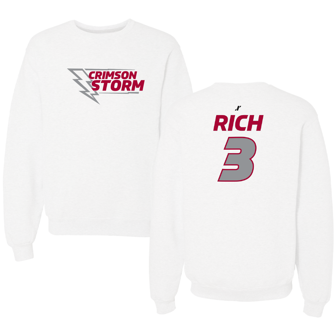 Southern Nazarene University Rugby (M) White Crewneck - #3 Angus Rich