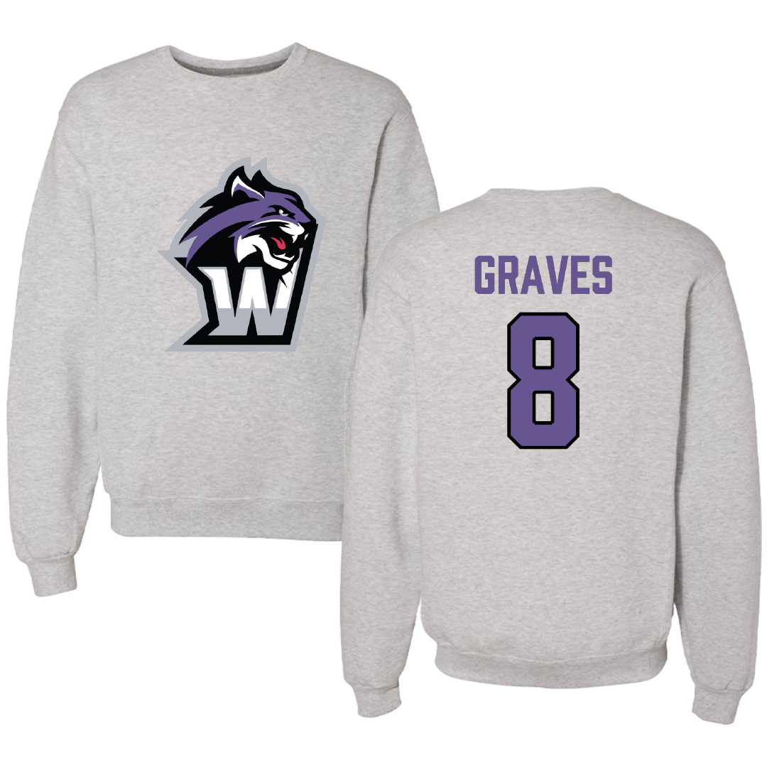 Wiley University Soccer Light Gray Crewneck - #8 Jayce Graves