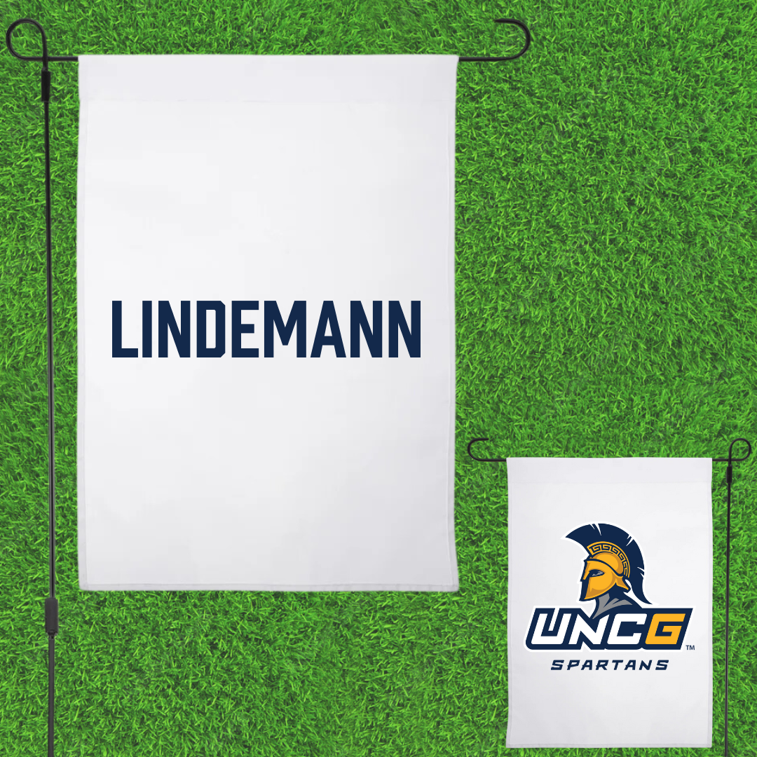UNC Greensboro Tennis (M) White Garden Flag - Eric Lindemann