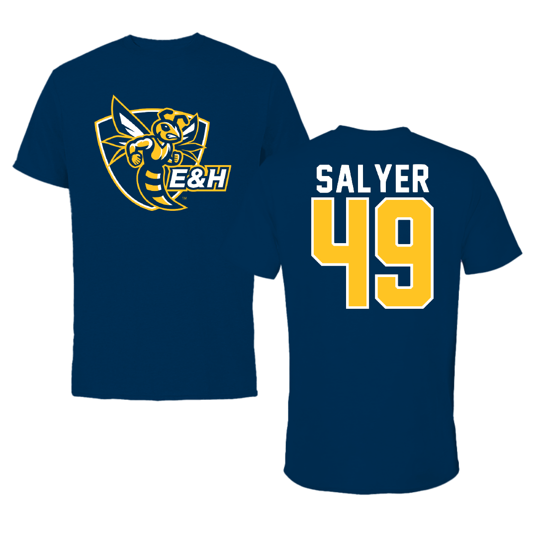 Emory & Henry College Baseball Navy Performance Tee - #49 Avery Salyer