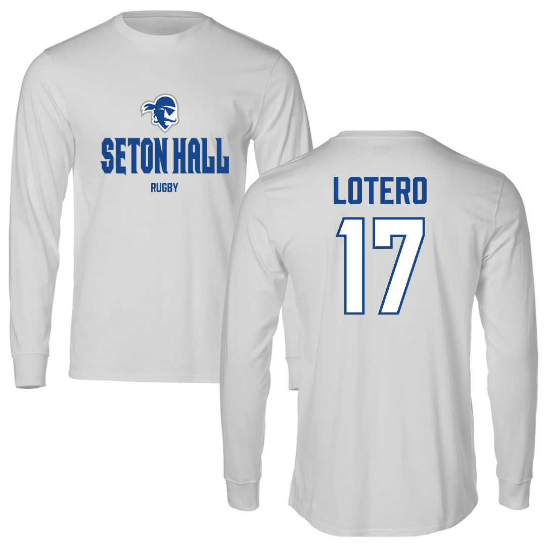 Seton Hall University Rugby (M) Light Gray Long Sleeve - #17 JuanDaniel Lotero