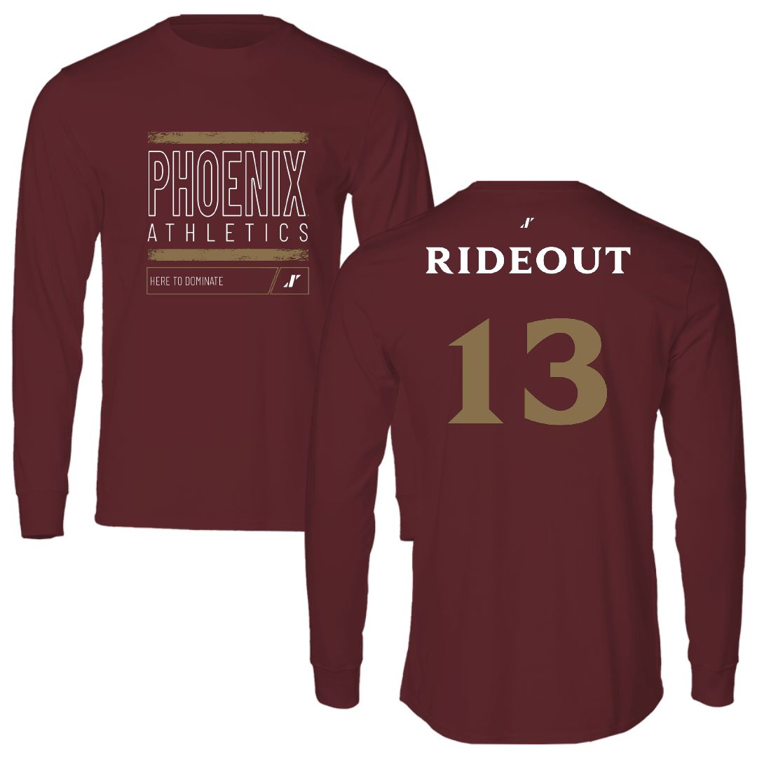 Elon University Basketball Maroon Dominate Performance Long Sleeve - #13 Jameel Rideout