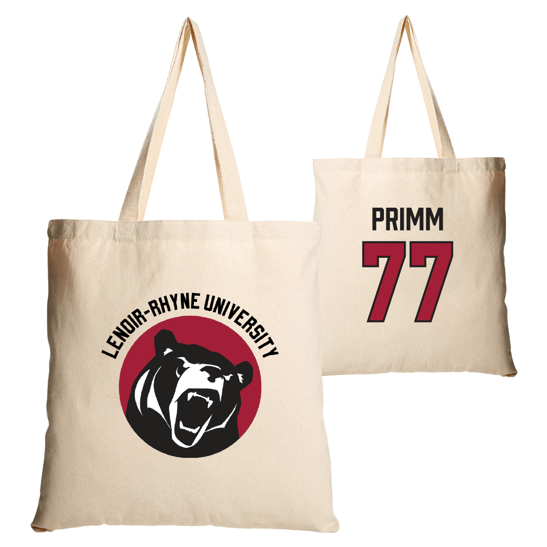Lenoir-Rhyne University Softball Tan Canvas Tote Bag - #77 Madison Primm