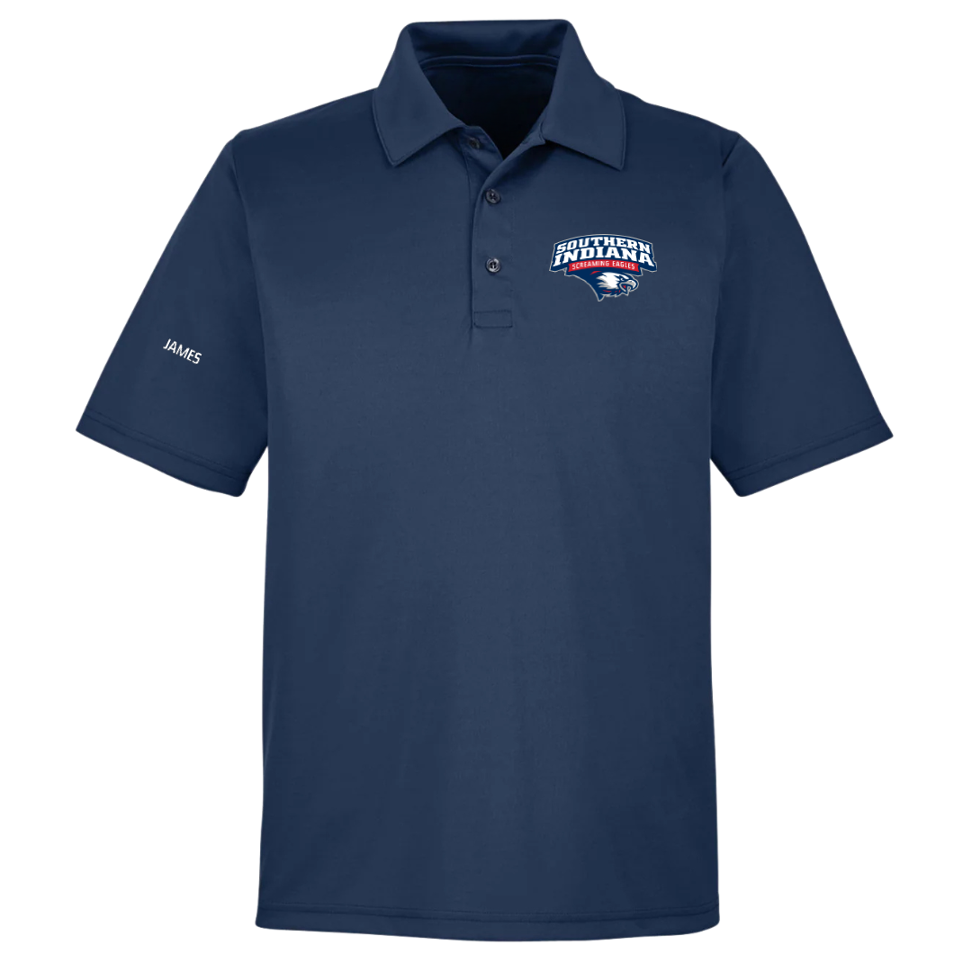 University of Southern Indiana Swimming & Diving Navy Polo - Cameron James