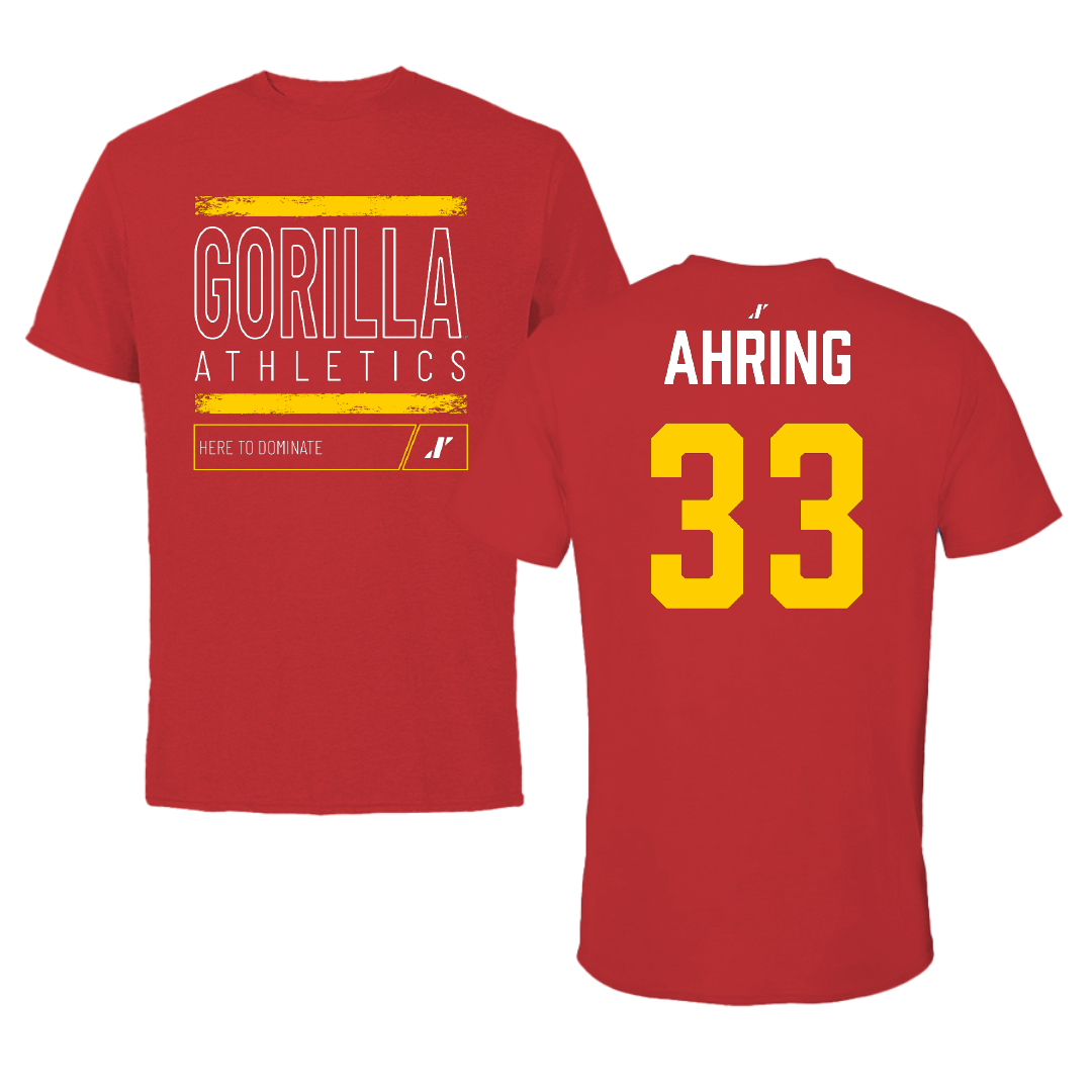 Pittsburg State University Football Red Dominate Performance Tee - #33 William Ahring