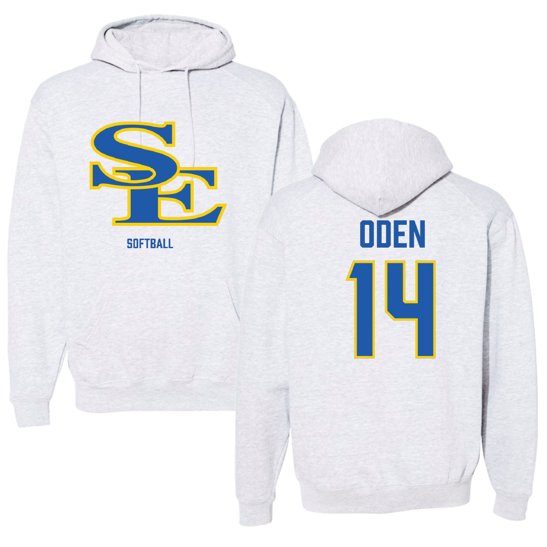 Southeastern Oklahoma State University Softball Light Gray Hoodie - #14 Serenity Oden