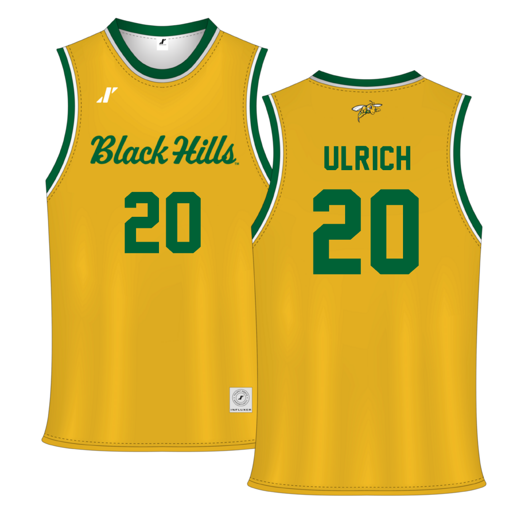 Black Hills State University Gold Basketball Jersey - #20 Maureen Ulrich