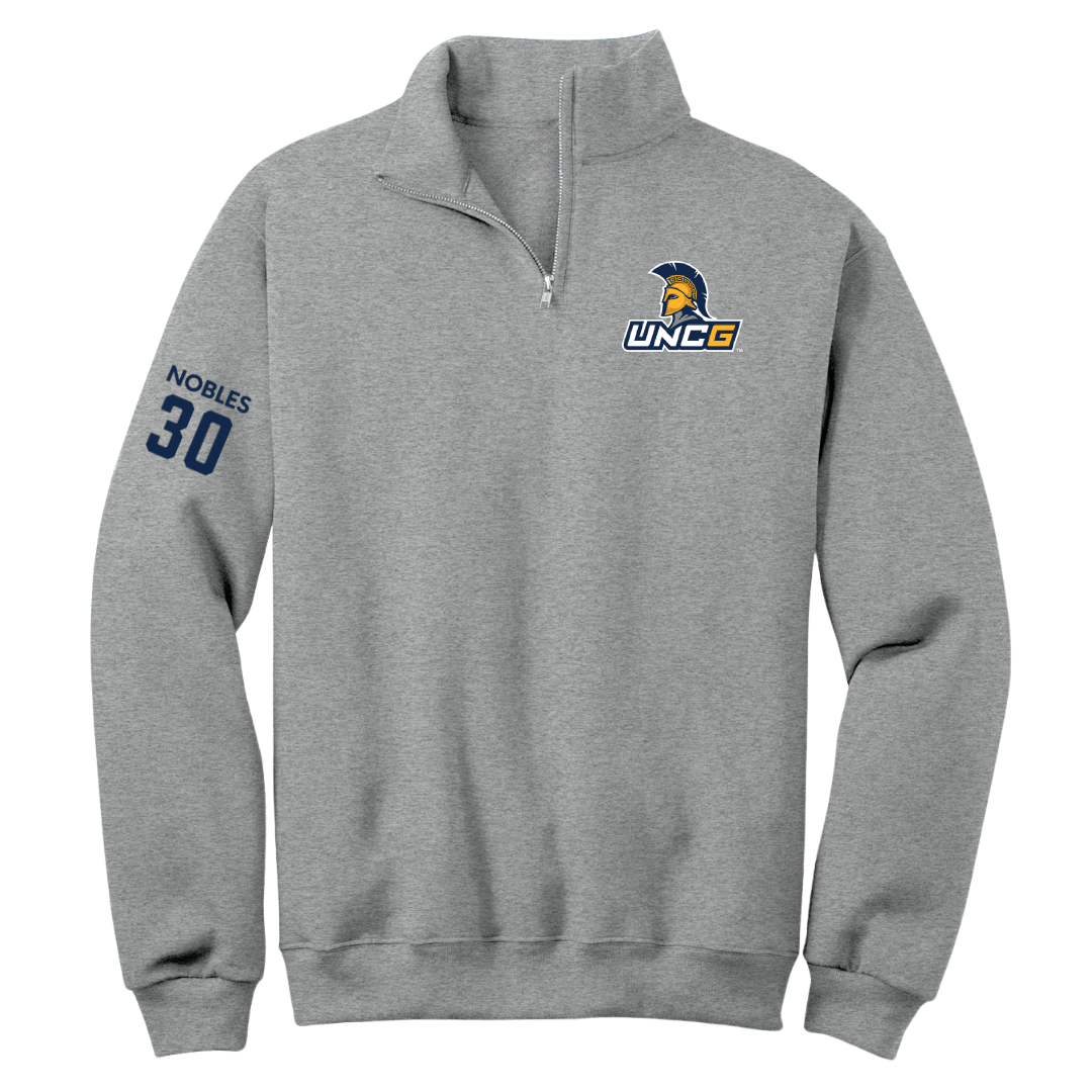 UNC Greensboro Baseball Sport Gray Quarter-Zip - #30 Ethan Nobles