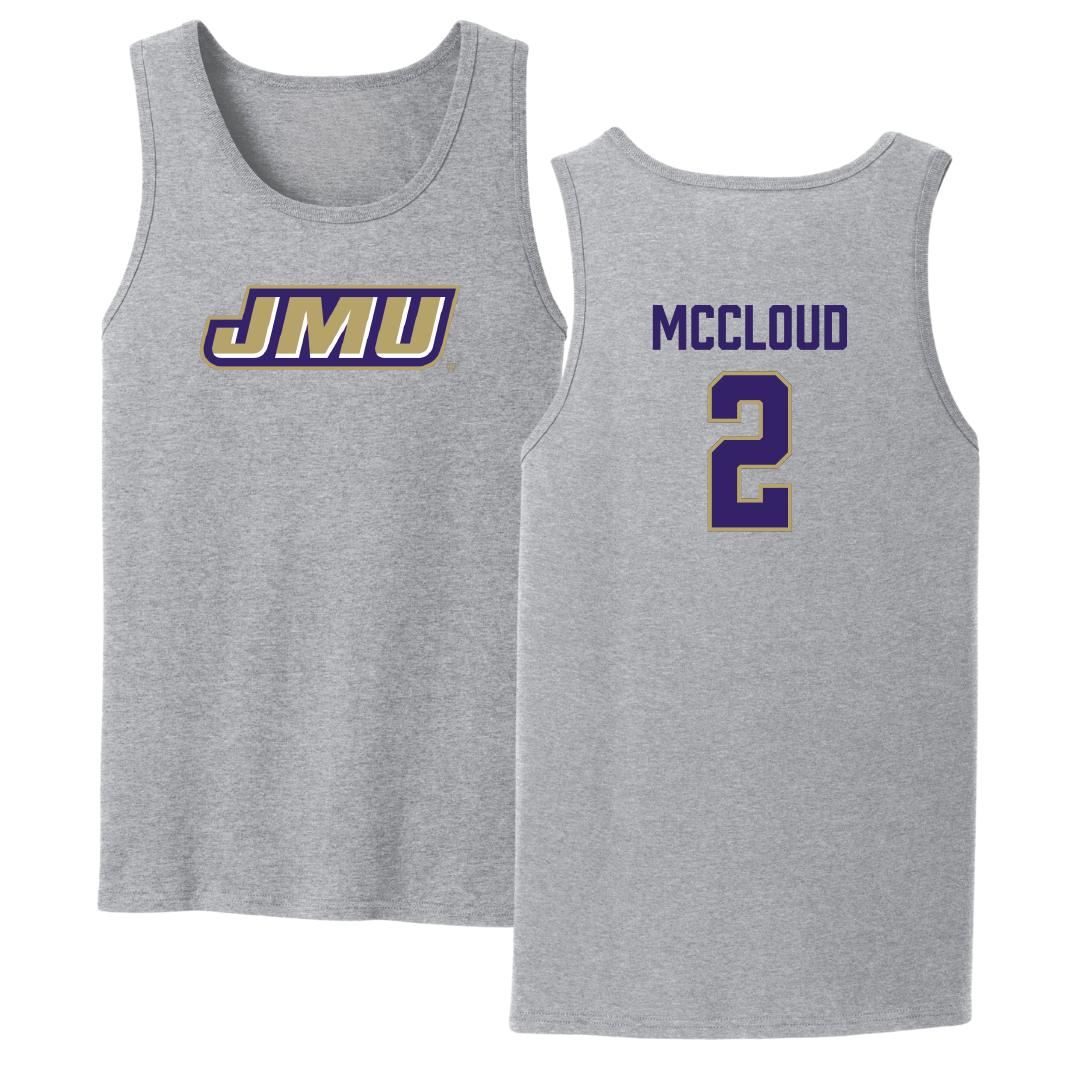 James Madison University Football Sport Gray Tank Top - #2 Jordan McCloud