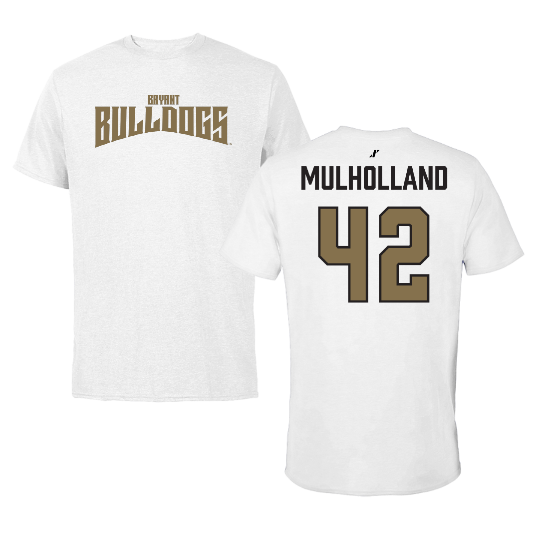 Bryant University Baseball White Classic Performance Tee - #42 Billy Mulholland