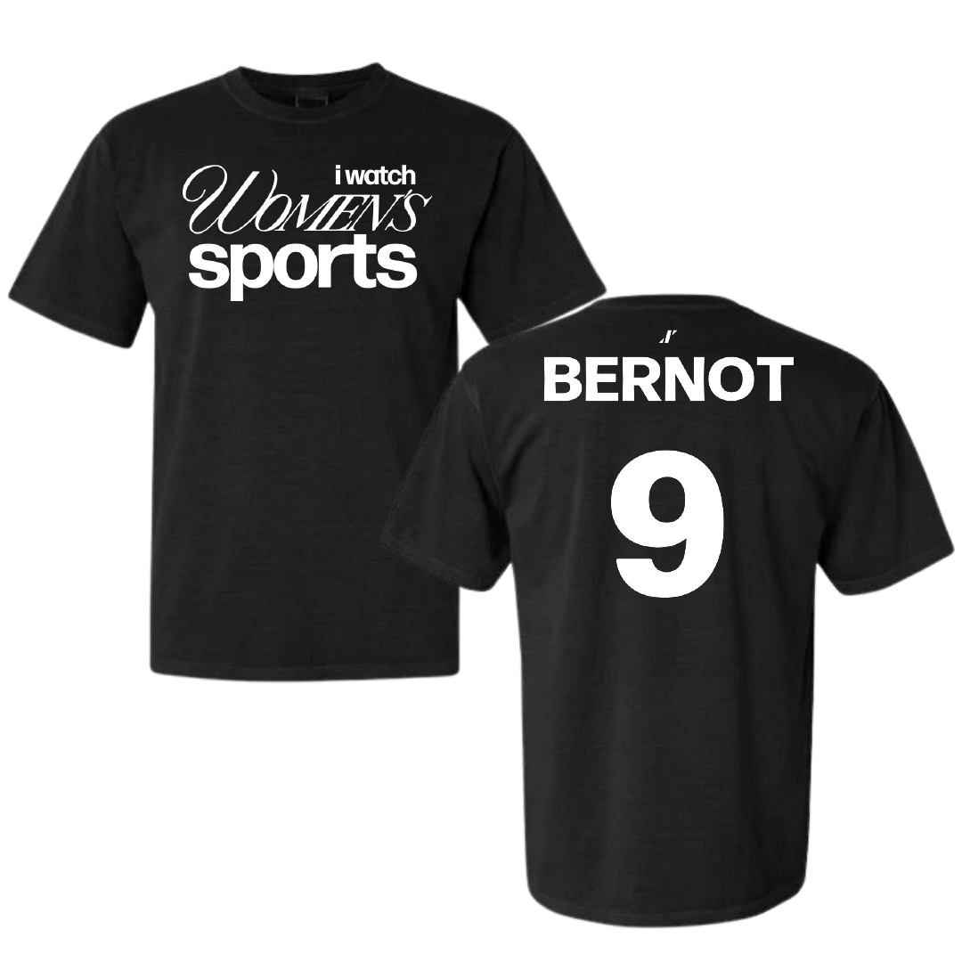 University at Albany Soccer Black WHM Comfort Colors Tee - #9 Tiffany Bernot