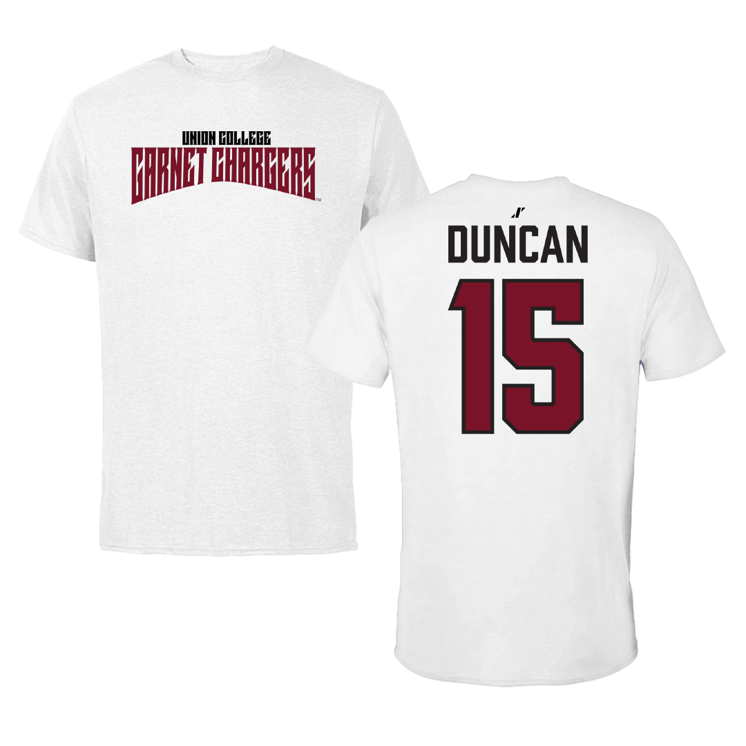 Union College Lacrosse White Classic Performance Tee - #15 Jack Duncan